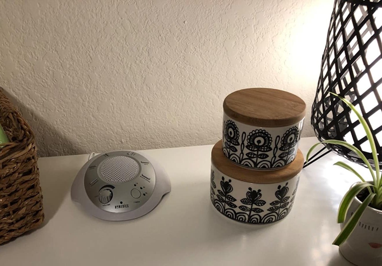 Reviewer photo of the small white noise machine