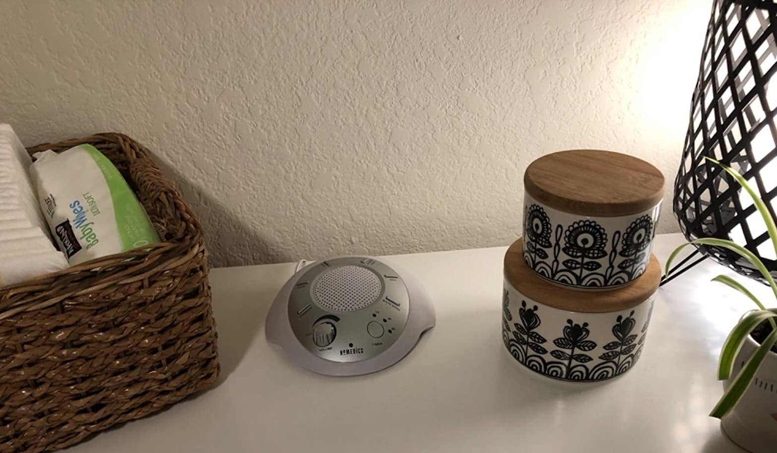 Reviewer photo of the small white noise machine