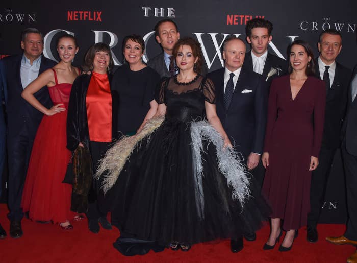 The cast of the crown at an awards show