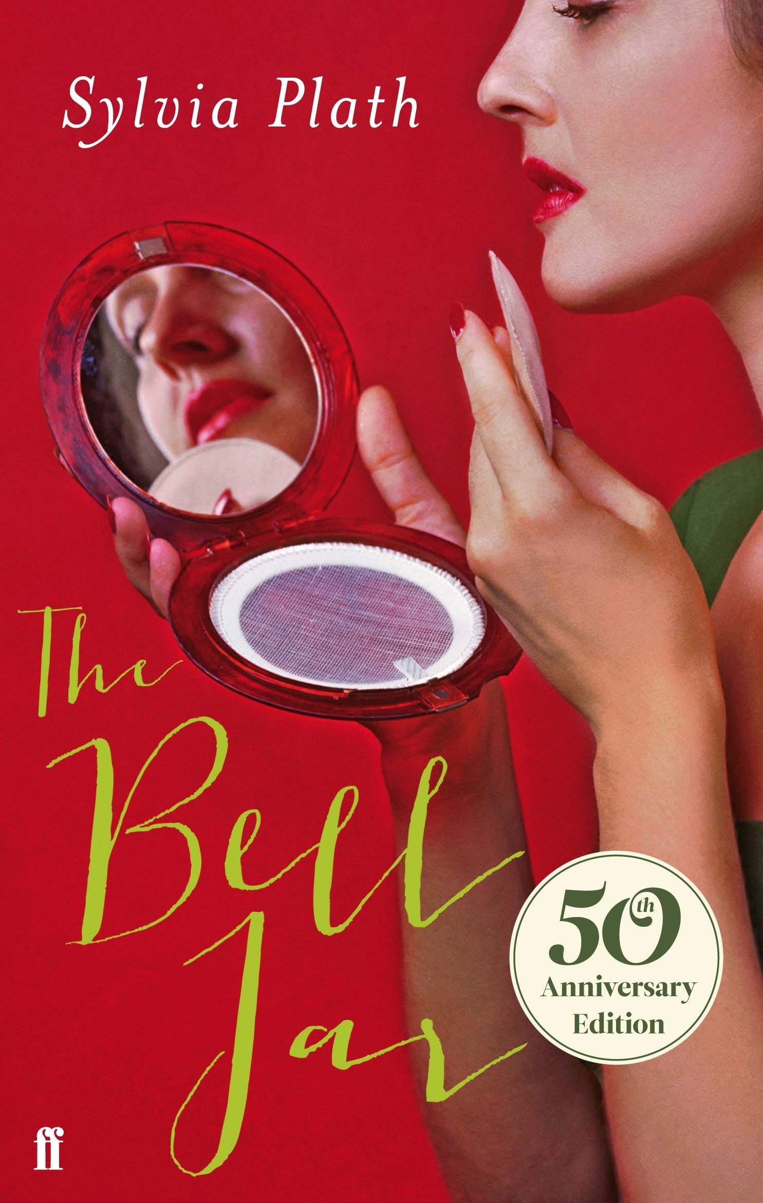 Cover of The Bell Jar with a woman applying make up 
