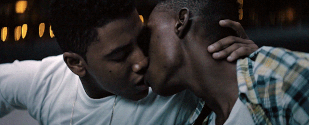 The kiss between Chiron and Kevin as teens on the beach in &quot;Moonlight&quot;