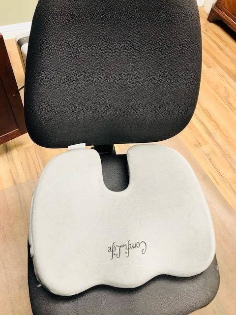 Reviewer's cushion on their office chair