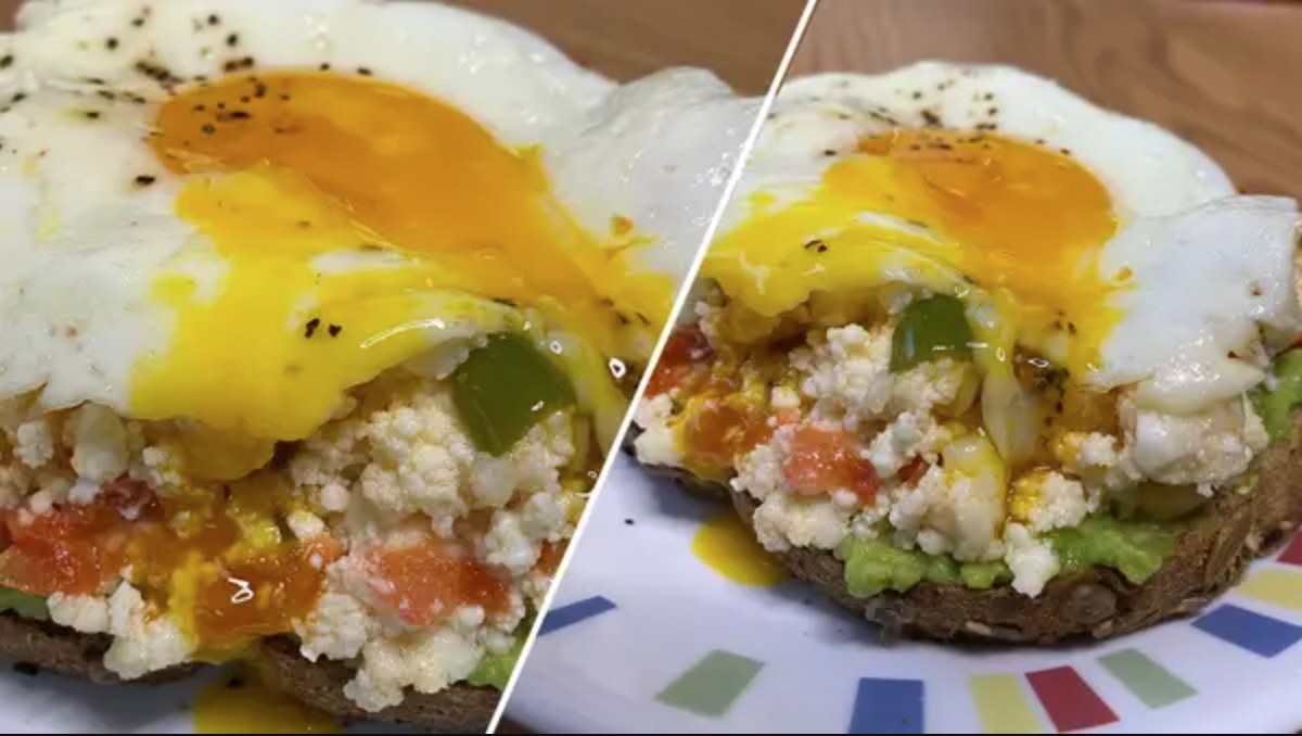 Two pictures of the toast side by side