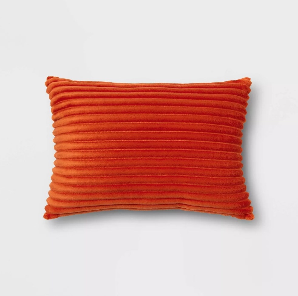 Orange throw pillow 