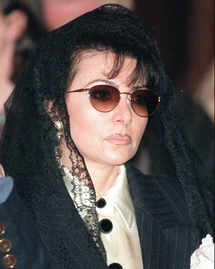 Patrizia Reggiani at the funeral of her former husband, Maurizio Gucci