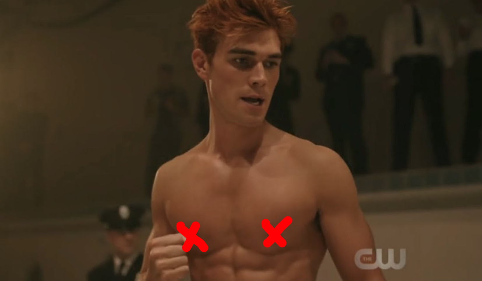 KJ as Archie, shirtless, in &quot;Riverdale&quot;