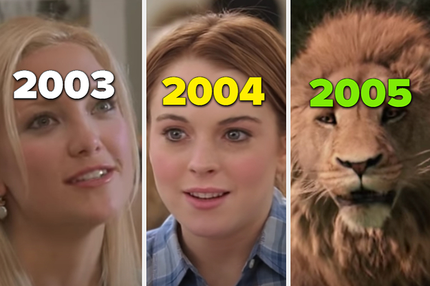 Two women are labeled, "2003" and "2004" with a lion on the right labeled "2005"