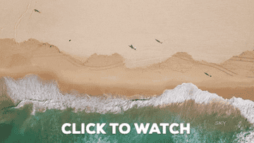 Drone footage of Bondi Beach GIF