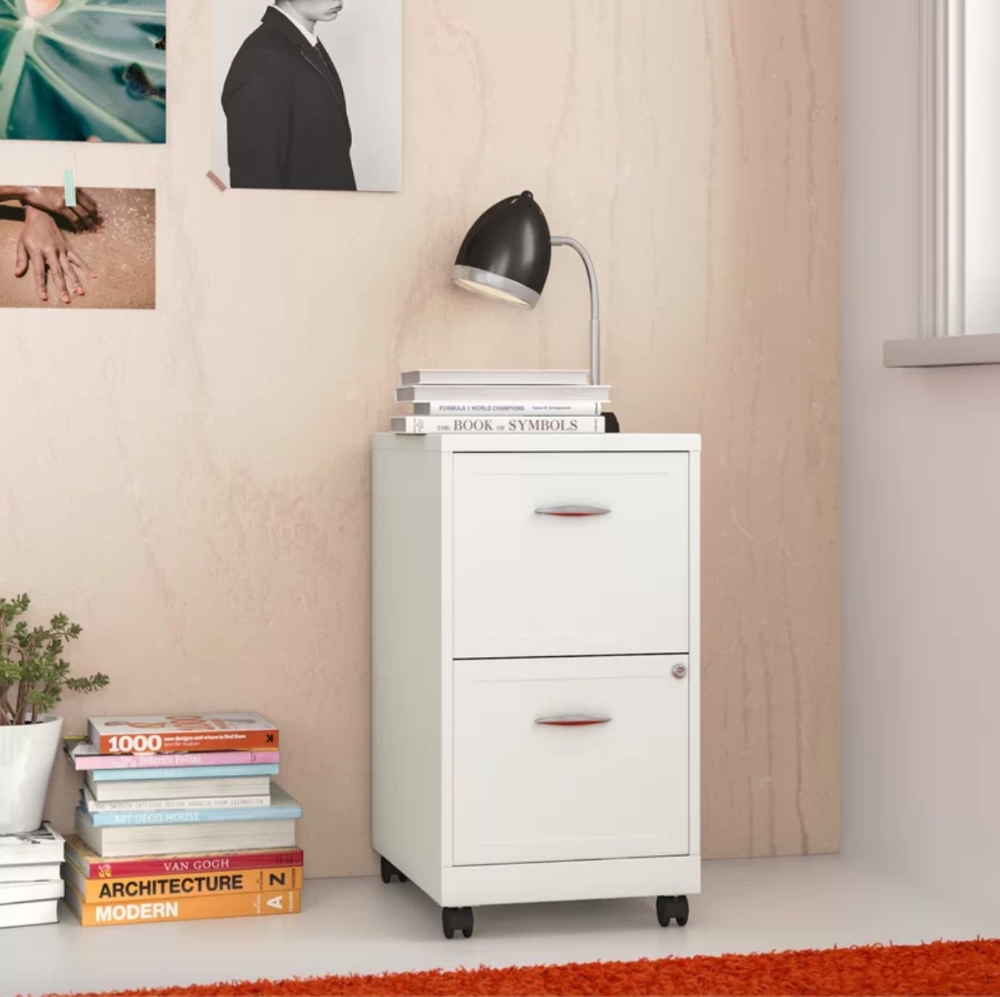 The two-drawer filing cabinet in white