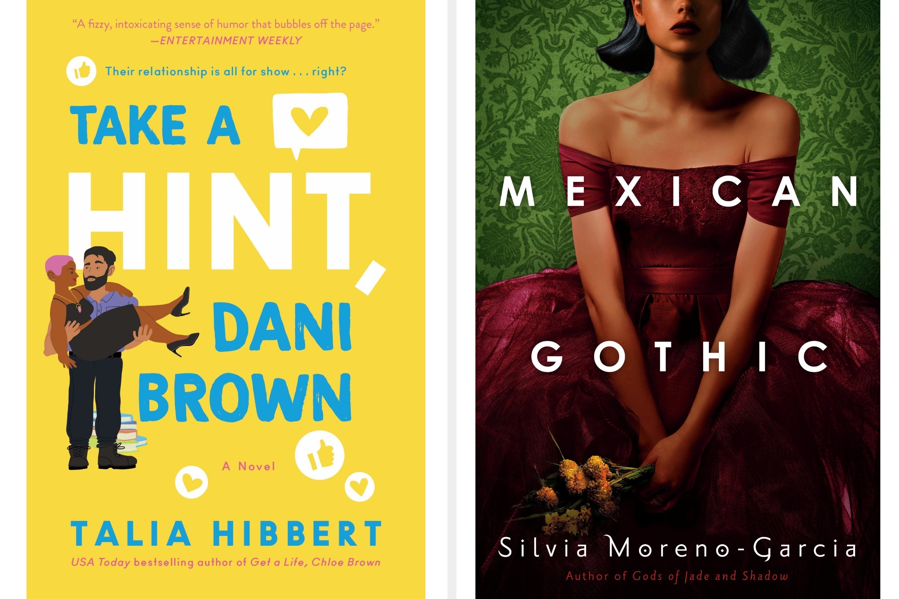 Book cover for &quot;Take a Hint, Dani Brown&quot; and &quot;Mexican Gothic&quot; 