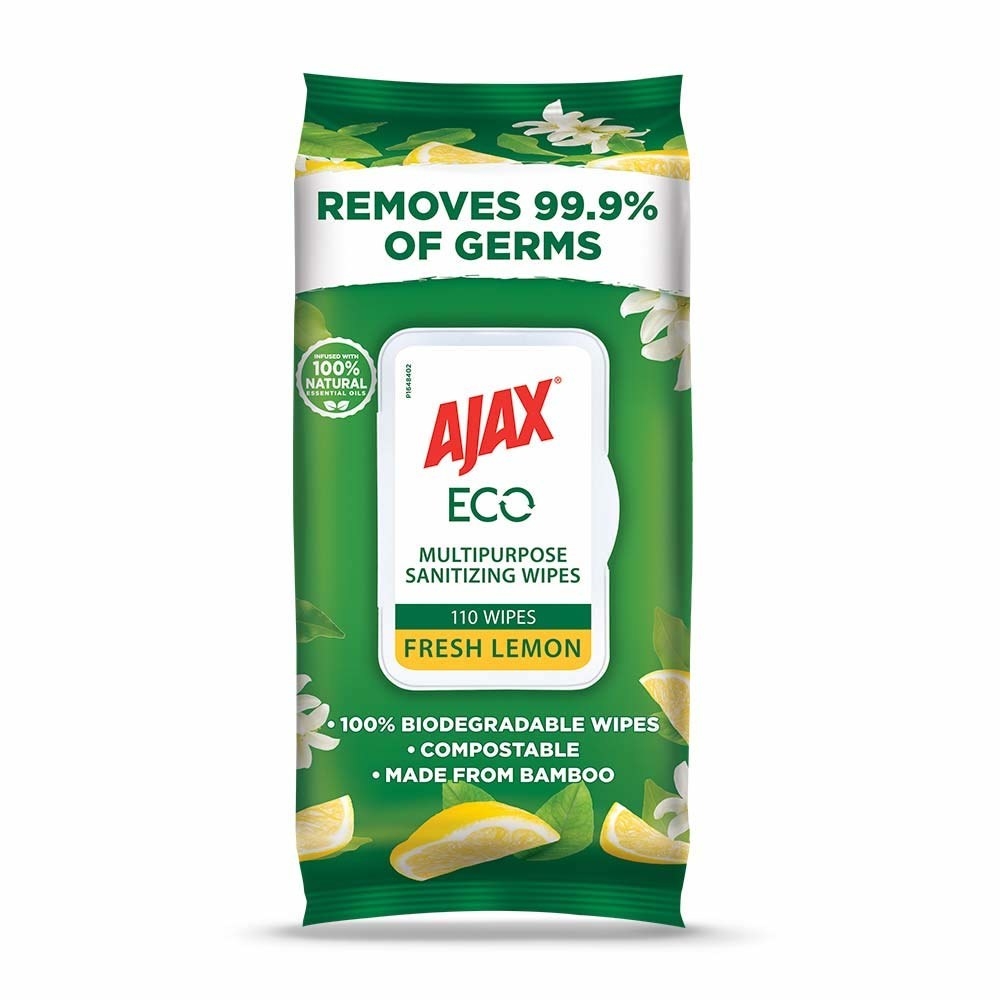 Packaging of the sanitising wipes 