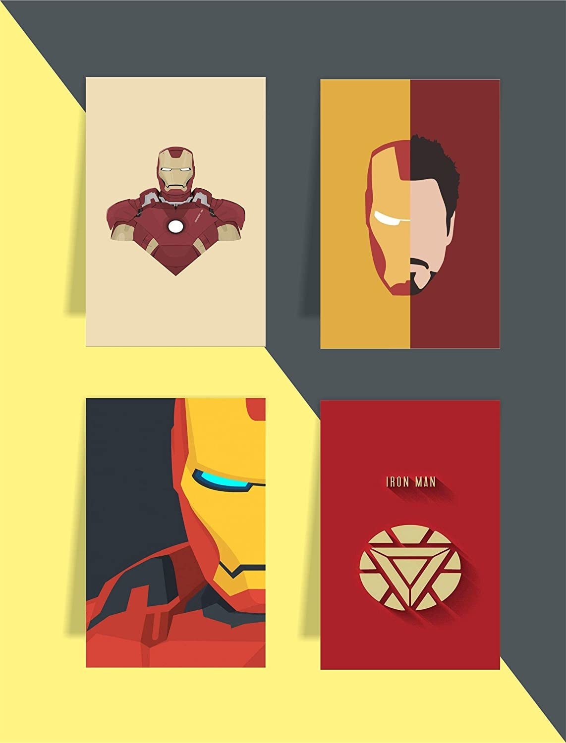 A set of four Iron Man themed magnetic bookmarks