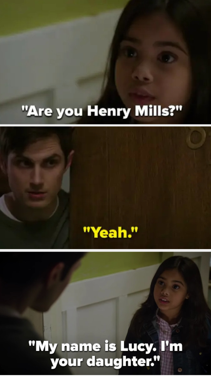 Henry opens his door and Lucy asks if he&#x27;s Henry Mills, then introduces herself as his daughter when he says yes