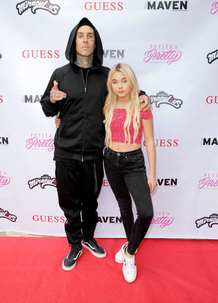 Travis Barker and Alabama Barker attend the Mini MavenÃ•s New Winter issue release party 