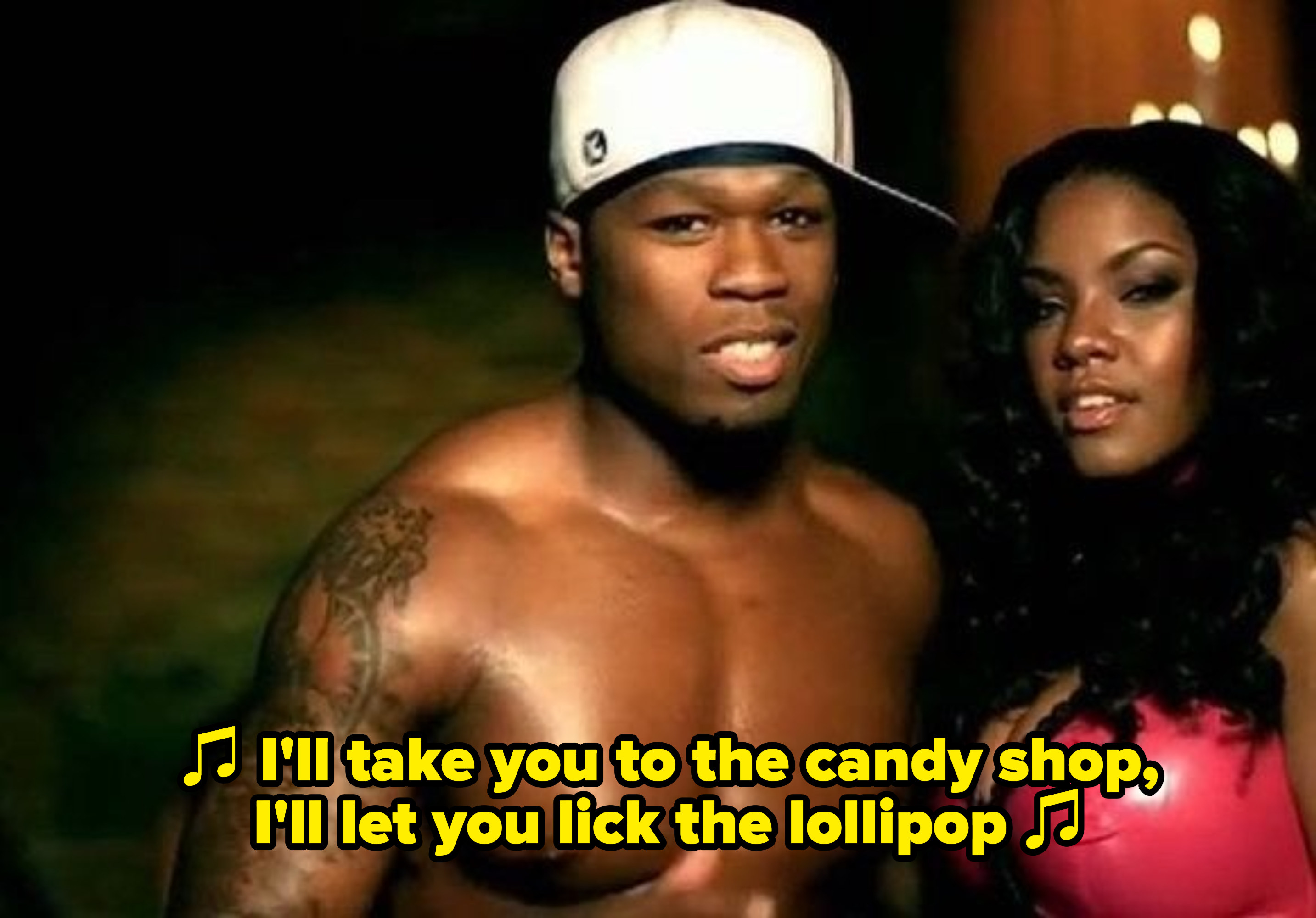 50 Cent rapping: &quot;I&#x27;ll take you to the candy shop, I&#x27;ll let you lick the lollipop&quot;