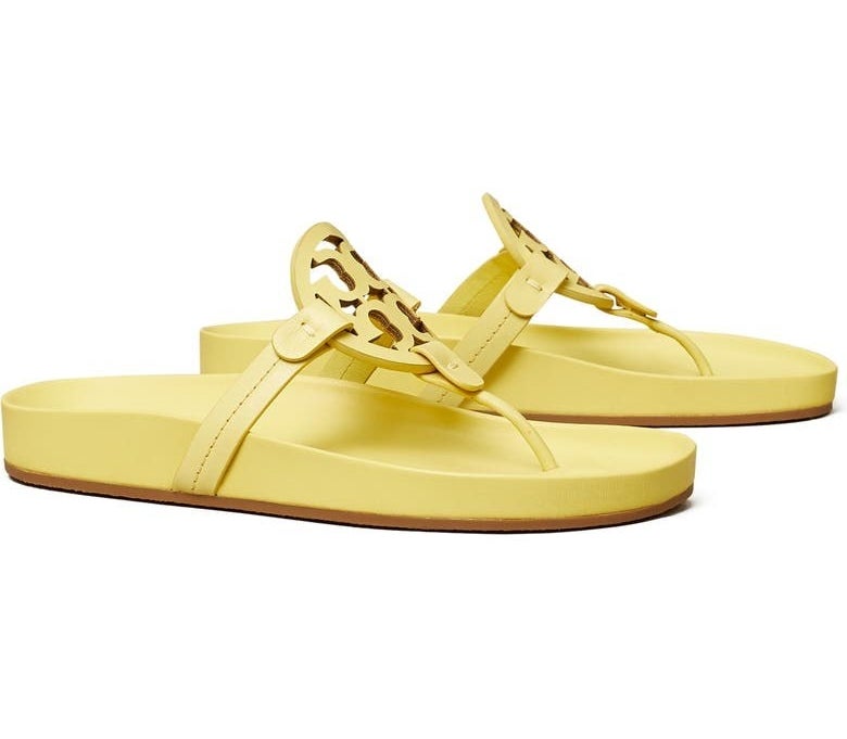 The sandals in butter yellow