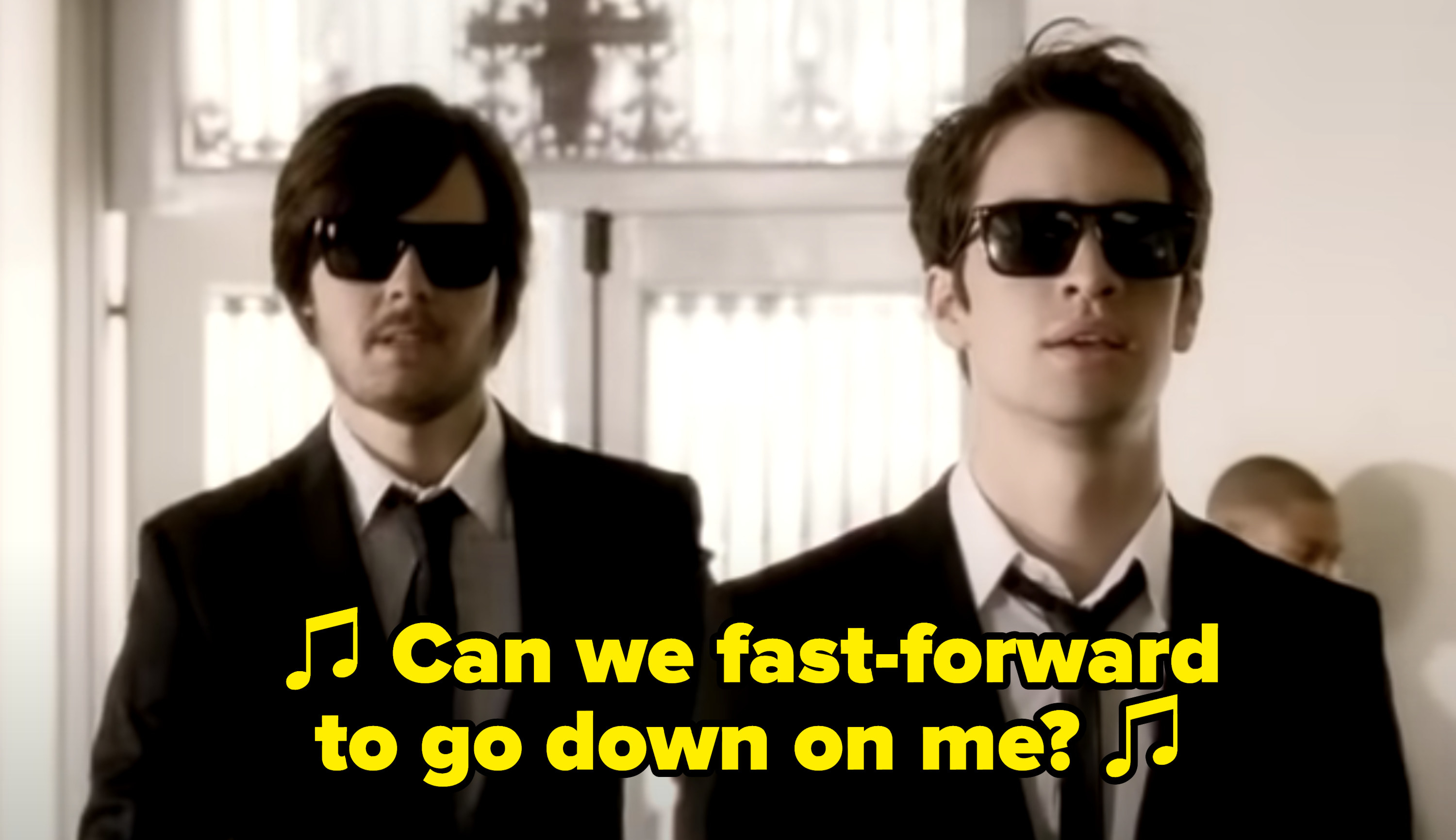 Panic! at the Disco singing: &quot;Can we fast-forward to go down on me?&quot;