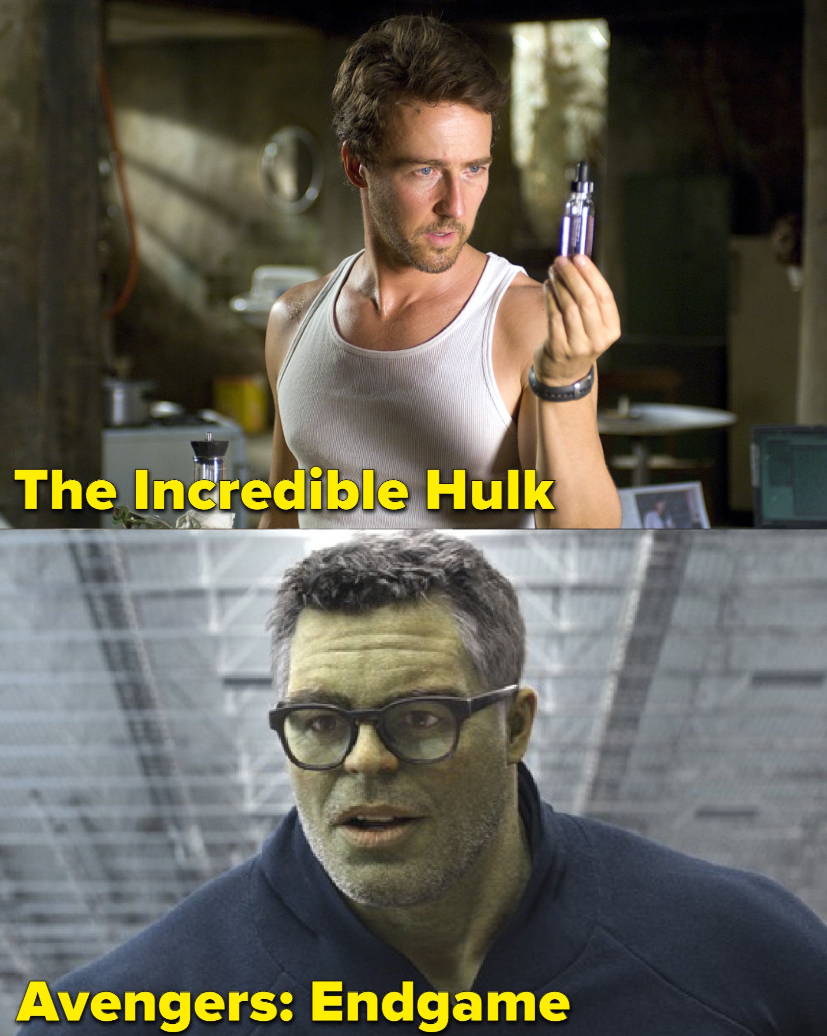 Norton and Ruffallo as The Hulk, respectively