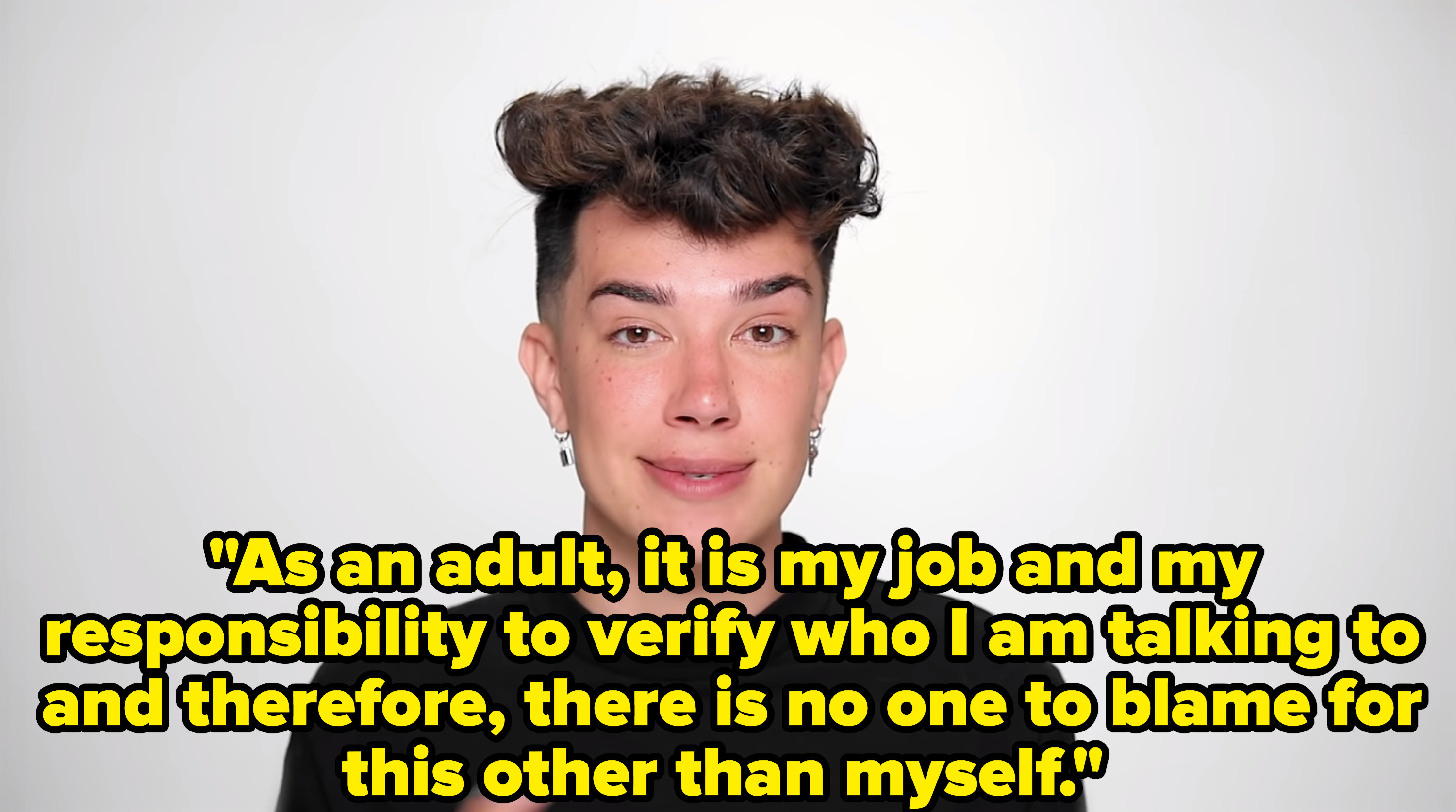 James Charles apologizing in his latest video