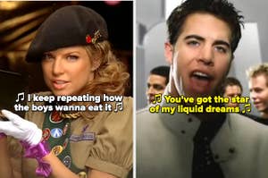 Fergie singing "Fergalicious;" O-Town singing "Liquid Dreams"