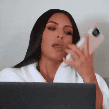 Kim Kardashian making a phone call