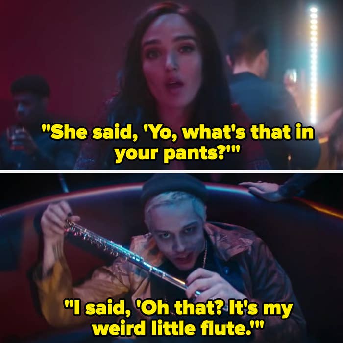 A woman said " You, what's in your pants? and Pete responded, "Oh that? It's my weird little flute"
