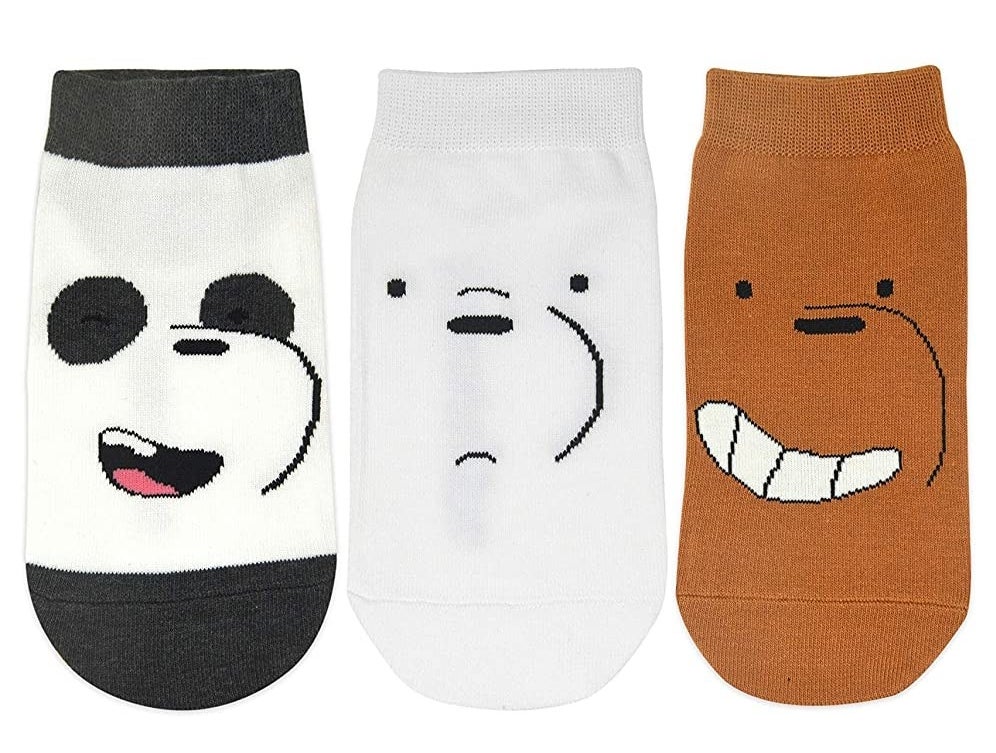 A pack of three We Bare Bears socks