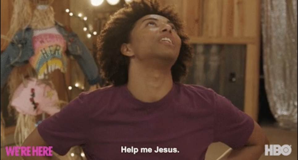 Shangela says "Help me, Jesus"