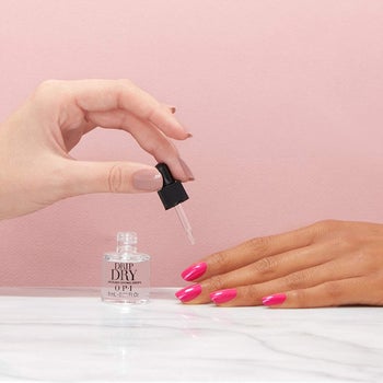 Model showing how to use the drops on nails