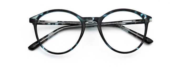 A pair of glasses on a plain background