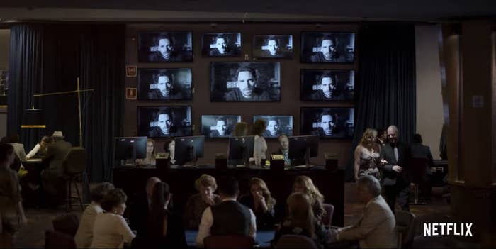 A scene of a video being played in Who Killed Sara?