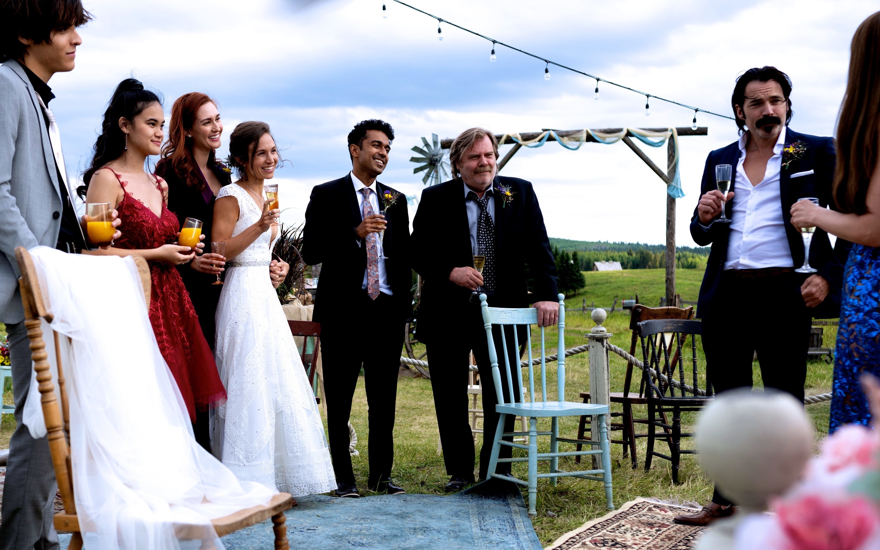 The cast of &quot;Wynonna Earp&quot; at Waverly and Nicole&#x27;s wedding