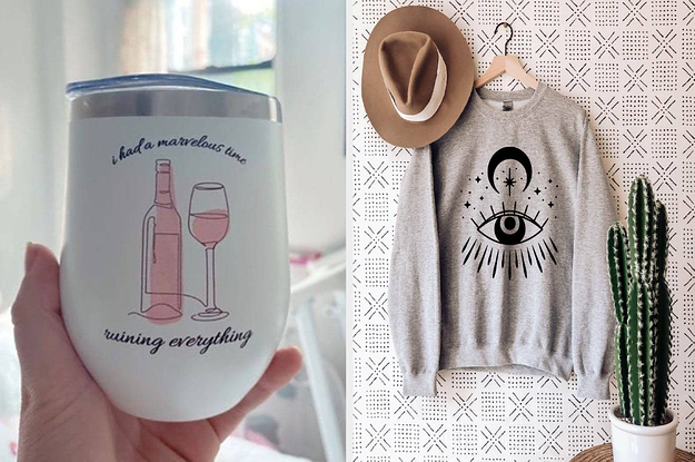 a taylor swift lyric tumbler and a sweatshirt