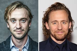 Tom Felton is on the left with Tom Hiddleston on the right