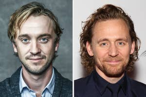 Tom Felton is on the left with Tom Hiddleston on the right