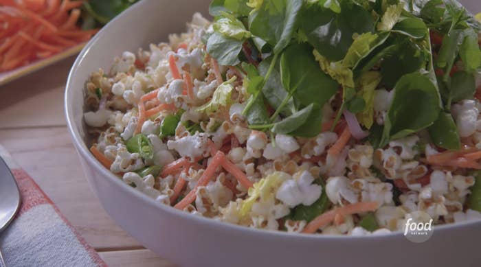 Bowl of popcorn salad