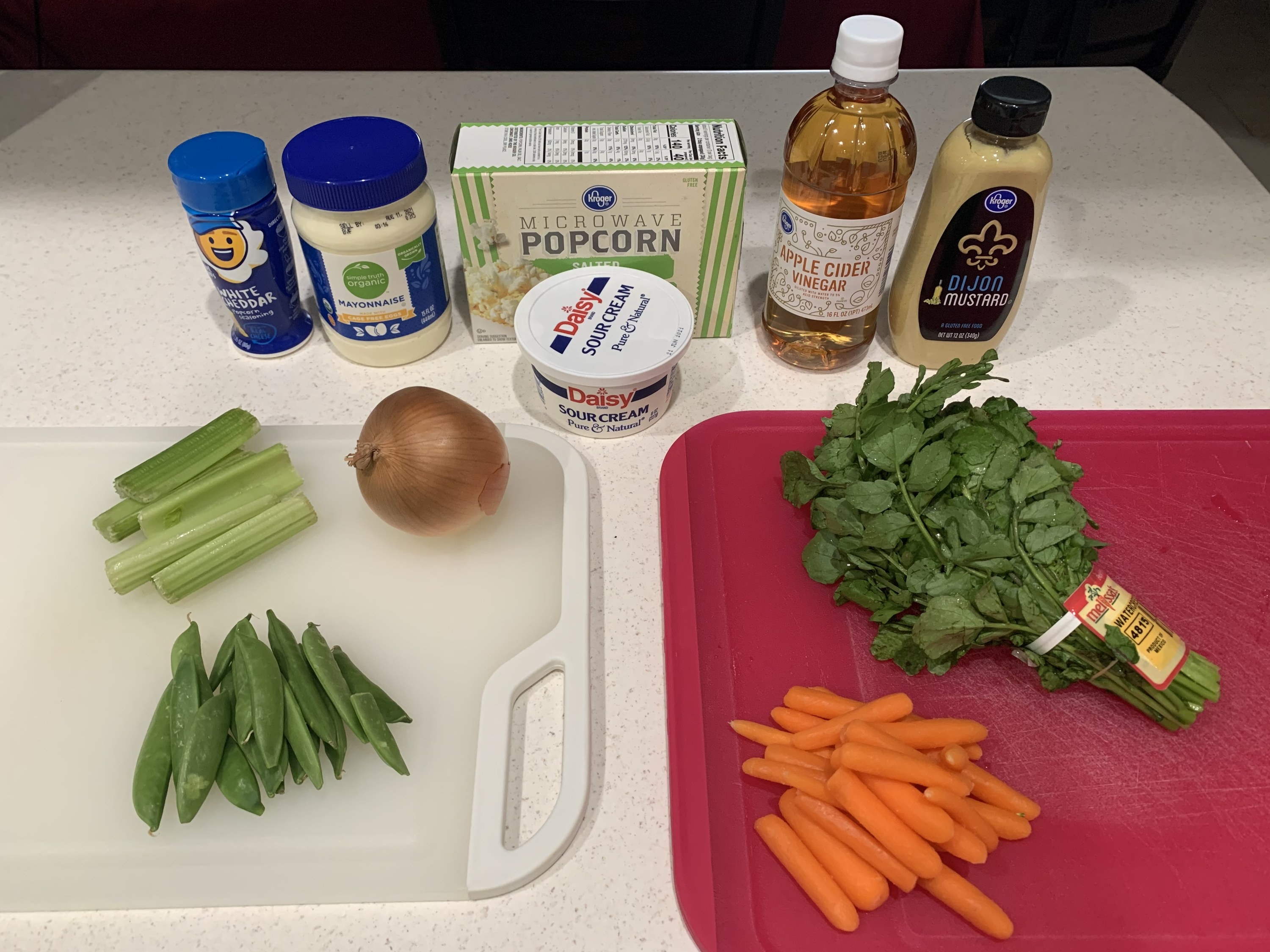 Ingredients lying on the counter