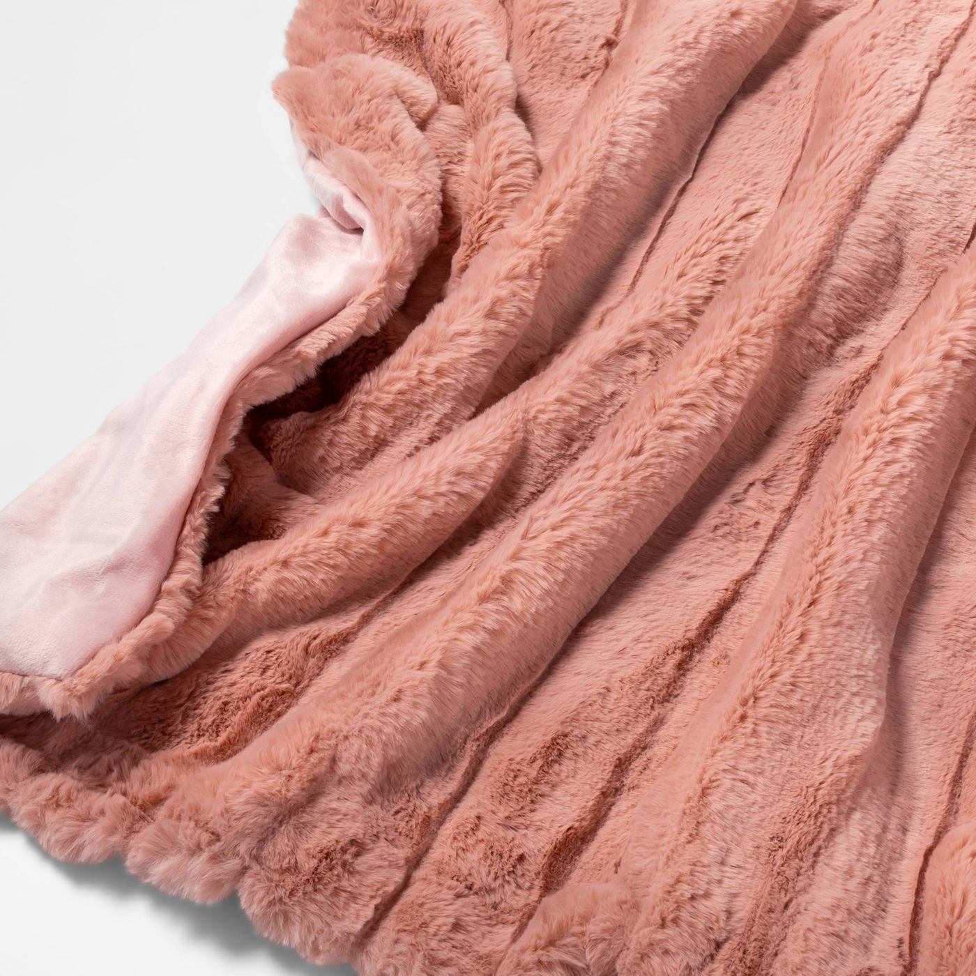 Pink faux fur blanket