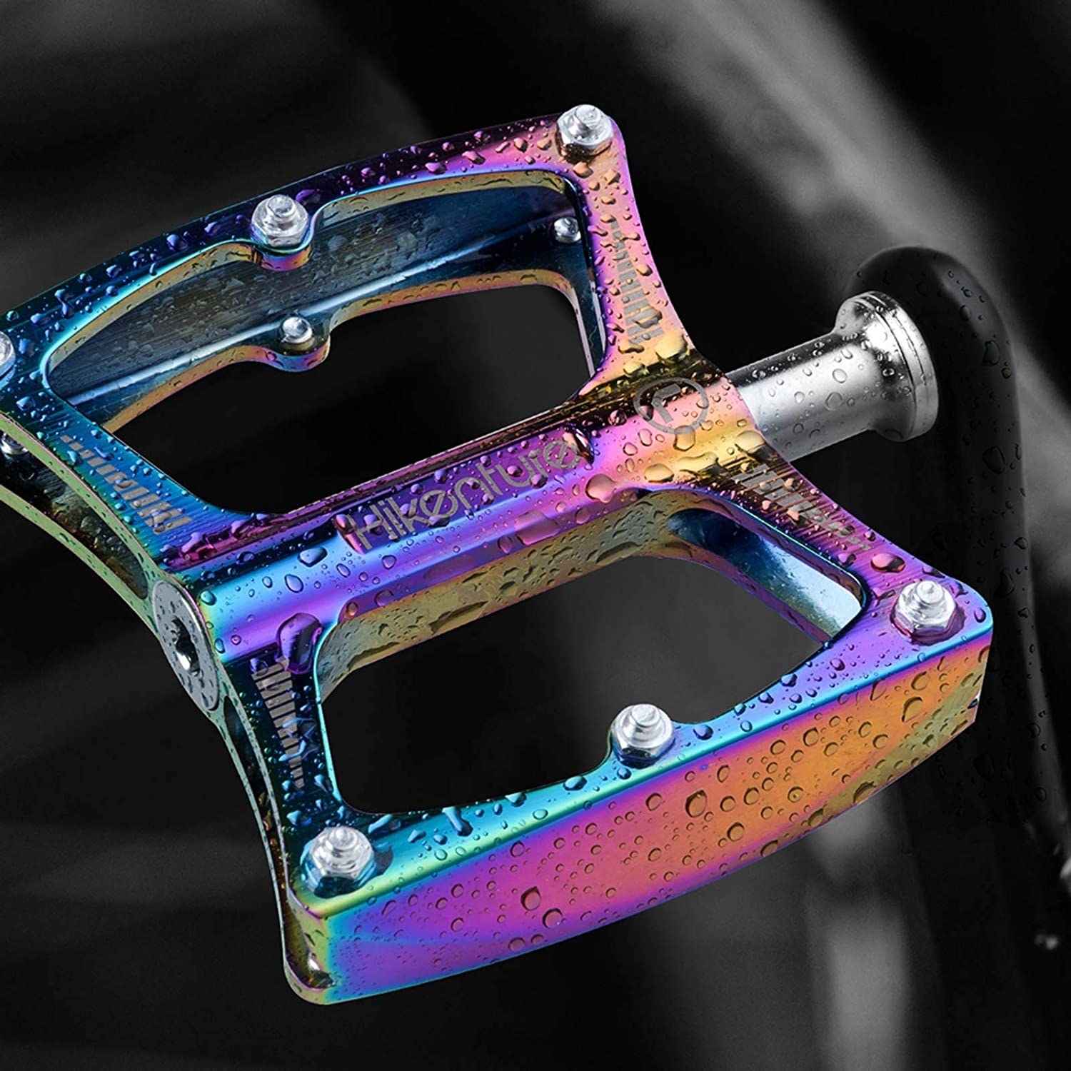 One of the metallic rainbow pedals up close 
