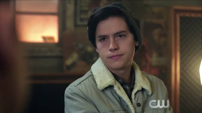 Jughead during his iconic "I'm a weirdo" speech