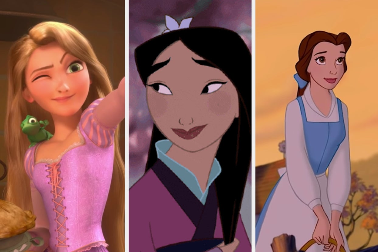 Rapunzel, Mulan, and Belle