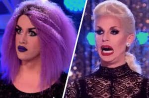 Adore Delano and Katya, both with shocked expressions