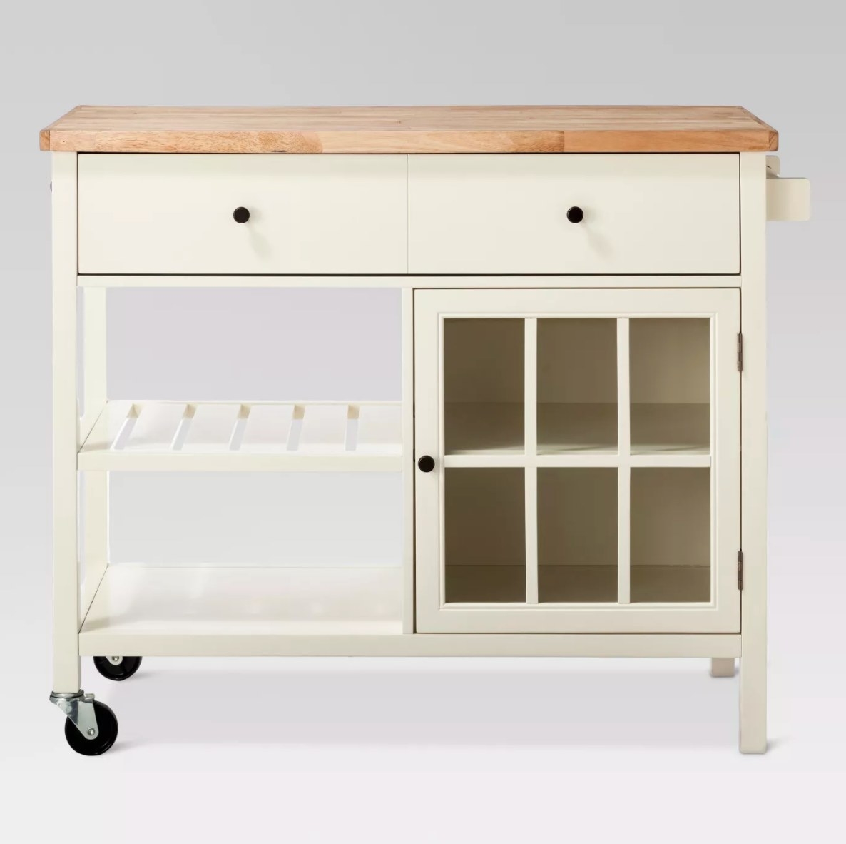 The wood top kitchen island in shell