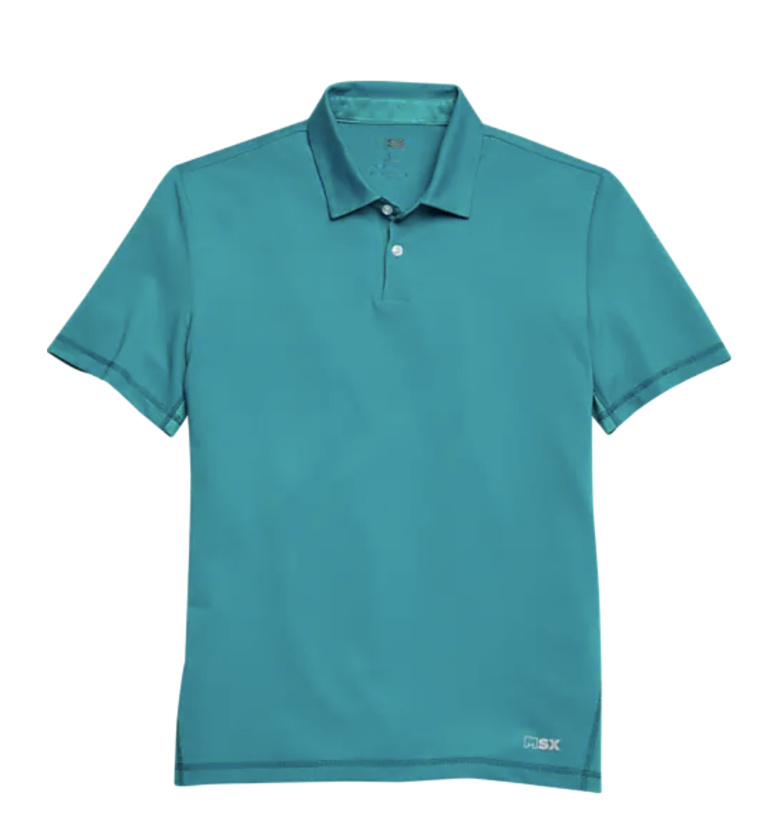 the short-sleeved polo shirt in teal 
