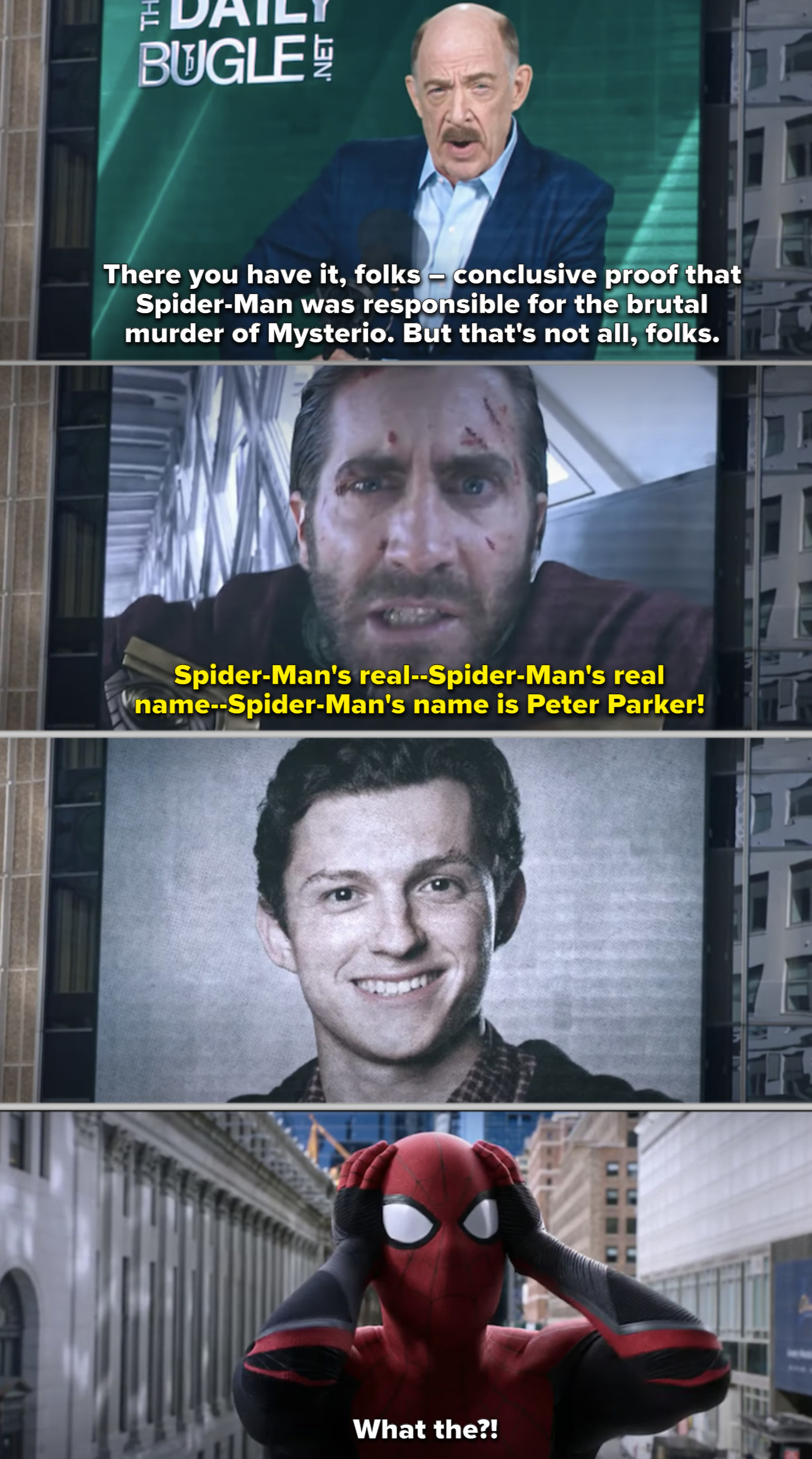Mysterio revealing Spider-Man&#x27;s identity