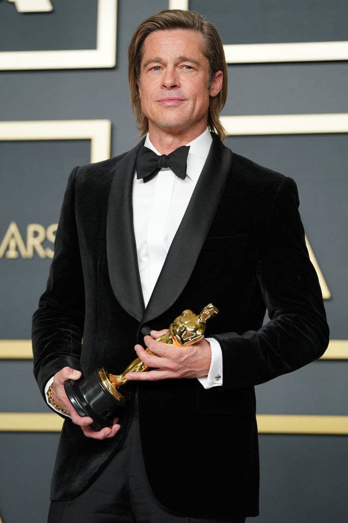  Brad Pitt poses in the press room during 92nd Annual Academy Awards