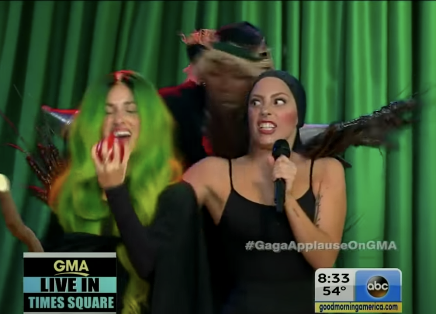 Gaga angrily snatching the wig off the witch&#x27;s head