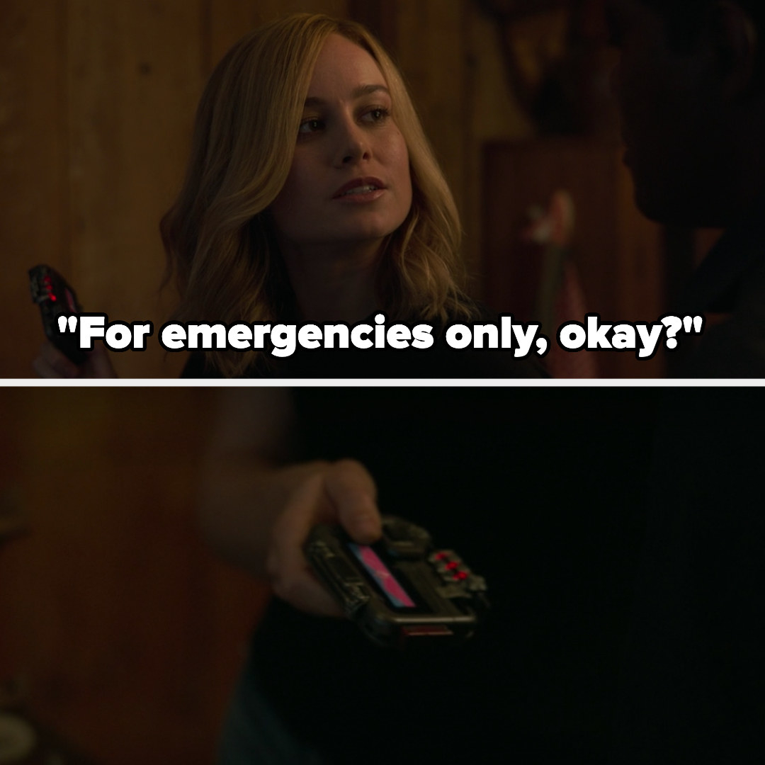 Carol gives Fury the pager, telling him it&#x27;s for emergencies only