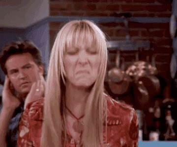 Phoebe, upset and yelling, in an episode of &quot;Friends.&quot;