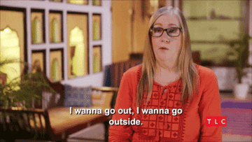 Gif of someone saying &quot;I wanna go out, I wanna go outside&quot;